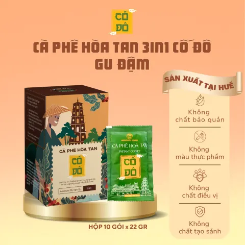 Cố Đô 3in1 인스턴트 커피 박스 - 진한 맛 (10포 x 22g)