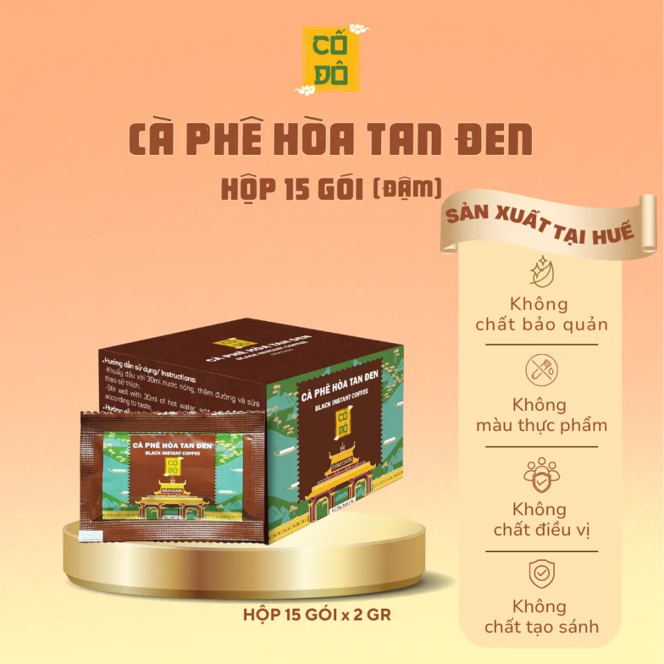 Cà phê hoà tan đen Cố Đô (gói 2gr)