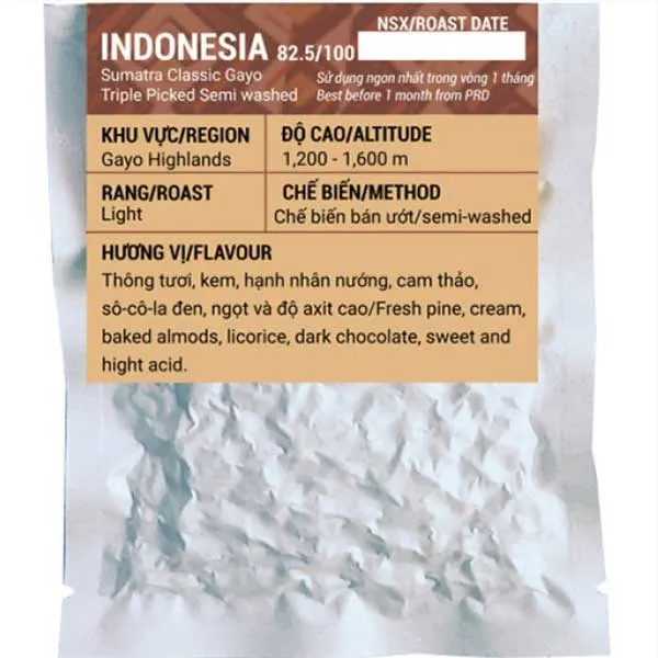 Indonesia Sumatra Raja Harimau Lintong Mandheling 18g