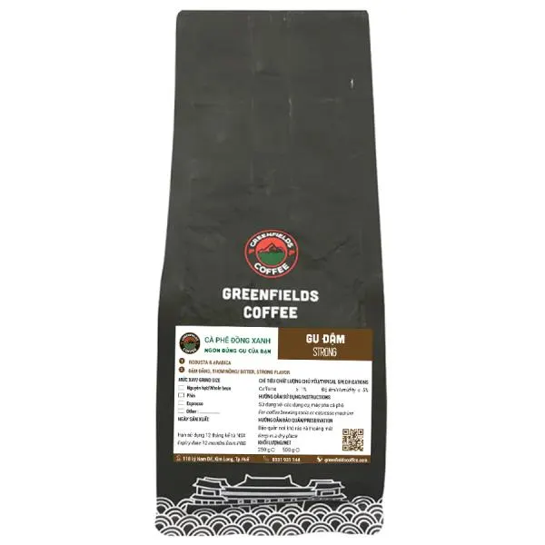 Cà phê phin rang mộc Gu đậm Greenfields Coffee 250g