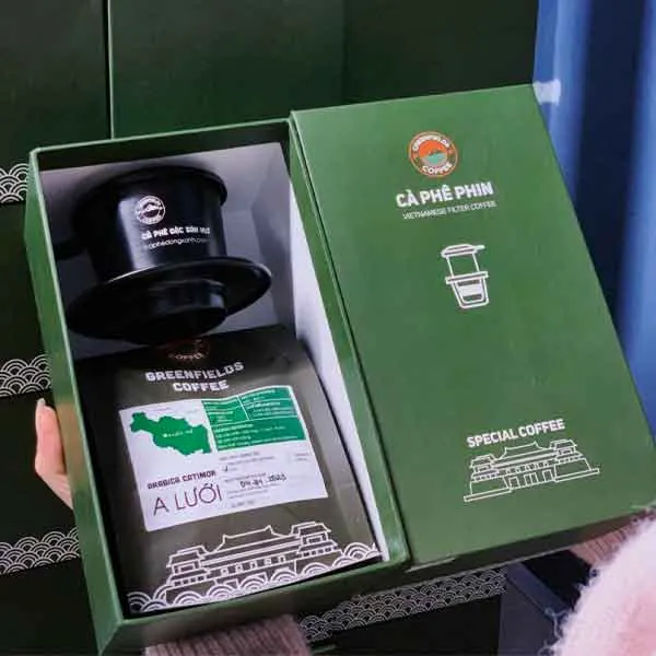 Hộp quà tặng cà phê đặc sản Huế, Arabica A Lưới - Specialty Coffee Of Hue (MẪU MỚI)